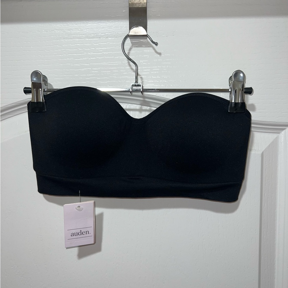 auden NWT Push-Up Seamless Bandeau Bra Black Women’s Size Small